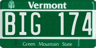 VT license plate BIG174