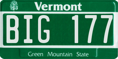 VT license plate BIG177