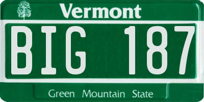 VT license plate BIG187