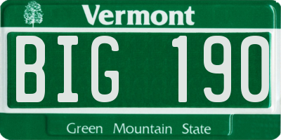 VT license plate BIG190