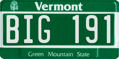 VT license plate BIG191