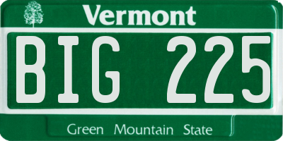 VT license plate BIG225