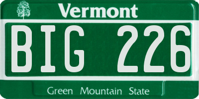 VT license plate BIG226