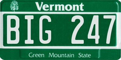 VT license plate BIG247