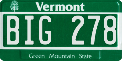 VT license plate BIG278