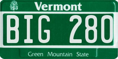 VT license plate BIG280