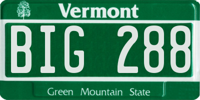 VT license plate BIG288
