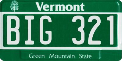 VT license plate BIG321