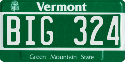 VT license plate BIG324