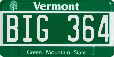 VT license plate BIG364