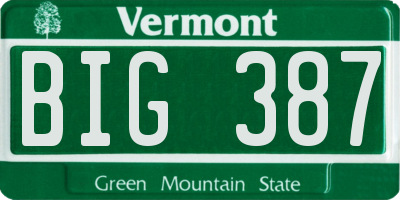 VT license plate BIG387