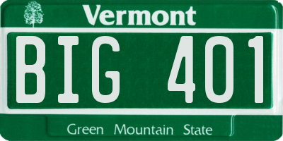 VT license plate BIG401