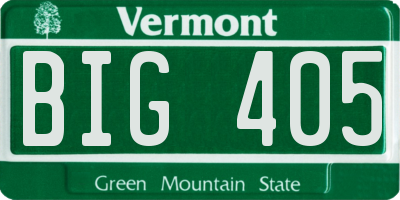 VT license plate BIG405