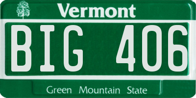 VT license plate BIG406