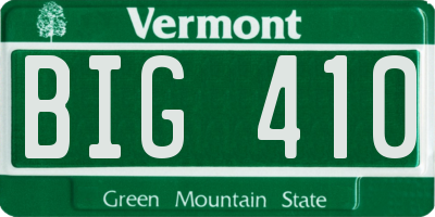 VT license plate BIG410