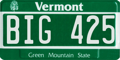 VT license plate BIG425