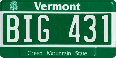 VT license plate BIG431