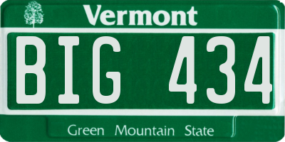 VT license plate BIG434