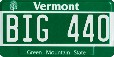 VT license plate BIG440