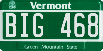 VT license plate BIG468