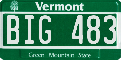 VT license plate BIG483