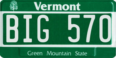 VT license plate BIG570