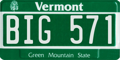 VT license plate BIG571