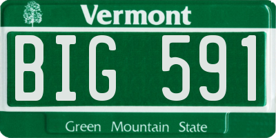 VT license plate BIG591