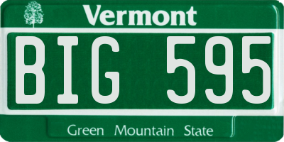 VT license plate BIG595