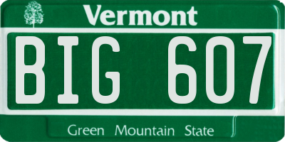 VT license plate BIG607