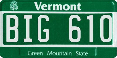 VT license plate BIG610