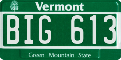 VT license plate BIG613