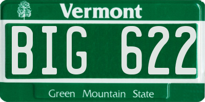 VT license plate BIG622
