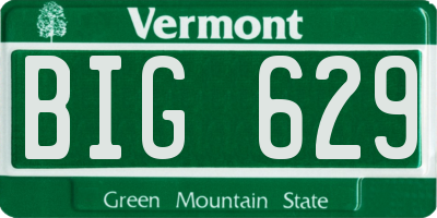 VT license plate BIG629