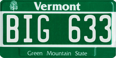 VT license plate BIG633