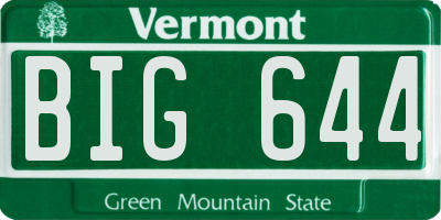 VT license plate BIG644