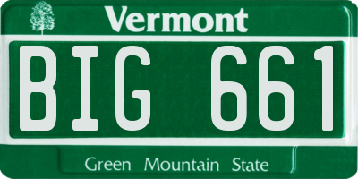 VT license plate BIG661
