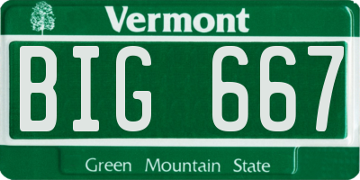 VT license plate BIG667