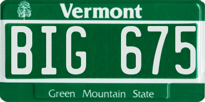 VT license plate BIG675
