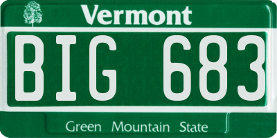 VT license plate BIG683