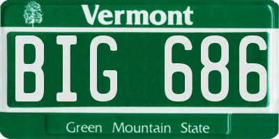 VT license plate BIG686