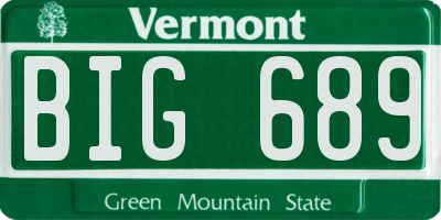 VT license plate BIG689