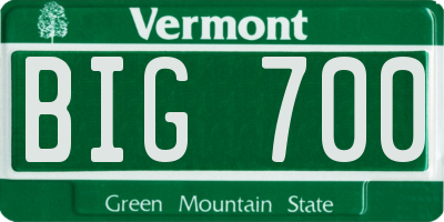 VT license plate BIG700