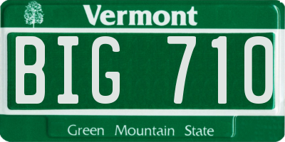 VT license plate BIG710