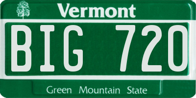VT license plate BIG720