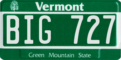 VT license plate BIG727