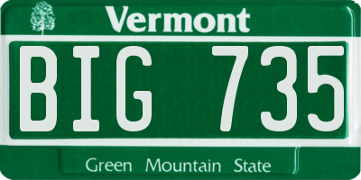 VT license plate BIG735