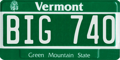 VT license plate BIG740