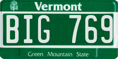 VT license plate BIG769