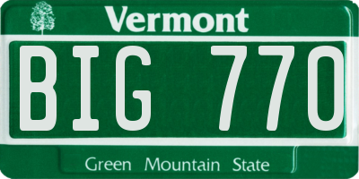 VT license plate BIG770